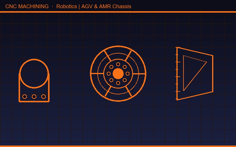 AGV chassis components and wheel assembly
